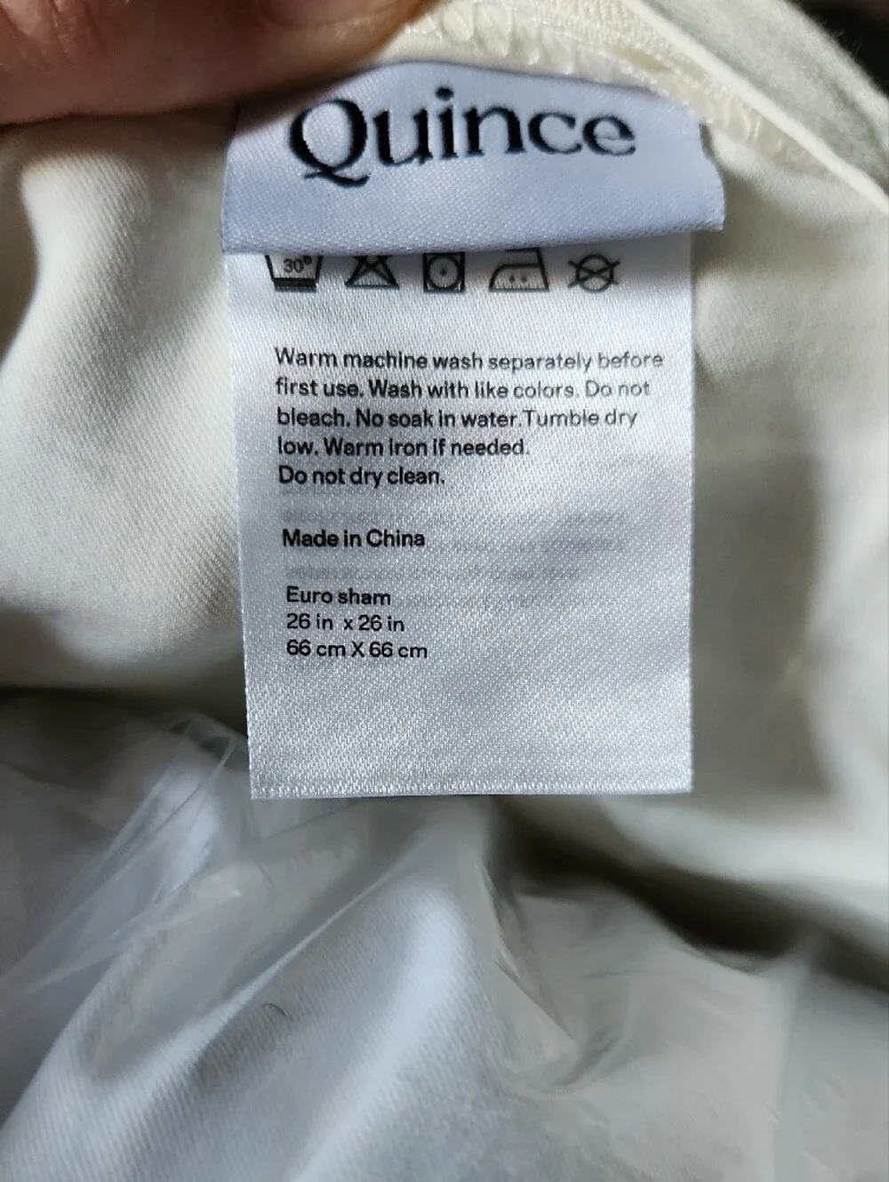 Quince Giza Cotton Sateen Euro Sham, Ivory, NWOT